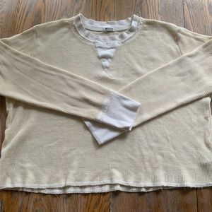 LAMADE butter yellow boxy waffle long sl/L